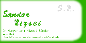 sandor mizsei business card