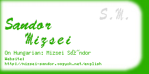 sandor mizsei business card